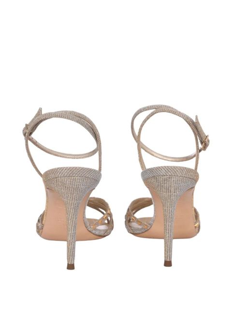 Casadei 80 Divine studded sandals - Gold