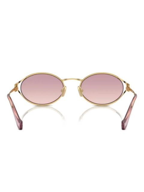 Miu Miu Eyewear oval-frame sunglasses - Gold - zdjęcie produktu nr 2