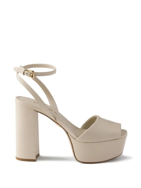 Prada leather platform sandals - Neutrals - zdjęcie produktu nr 1