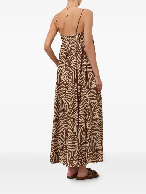 ZIMMERMANN Wanderlust zebra-print midi dress - Brown - zdjęcie produktu nr 2