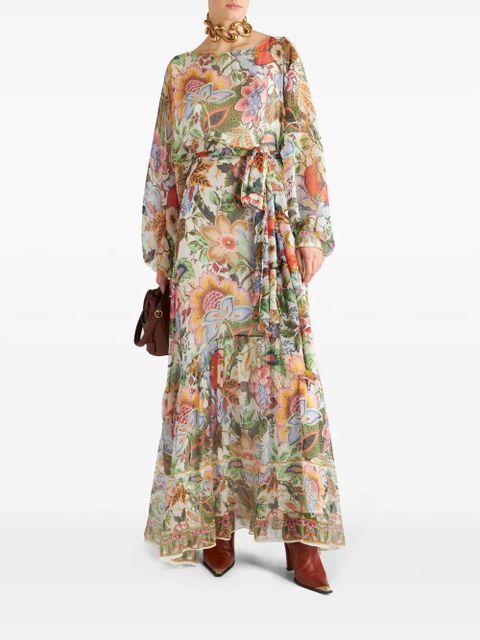 ETRO floral-print silk dress - Neutrals