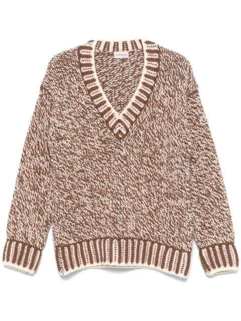 Moncler V-neck sweater - Brown - zdjęcie produktu nr 1