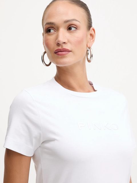 Pinko t-shirt bawełniany damski kolor biały 101752 A2RD