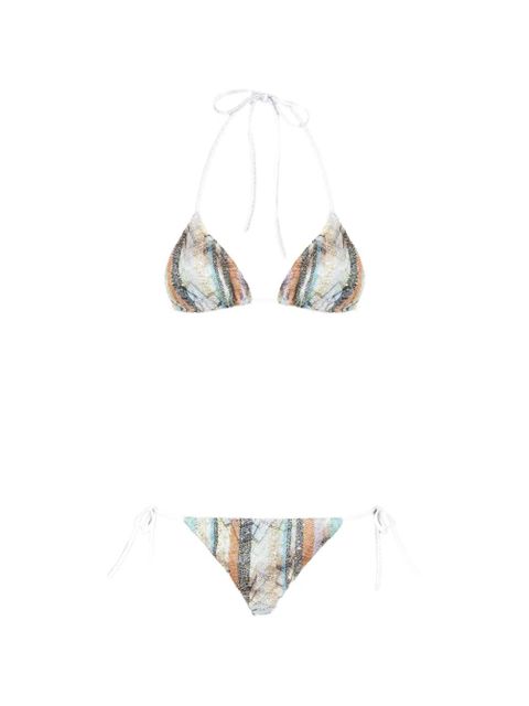 Missoni zigzag pattern sequins-detail bikini set - White - zdjęcie produktu nr 1