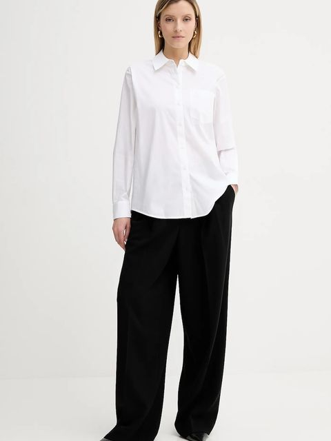 MICHAEL Michael Kors koszula damska kolor biały regular z kołnierzykiem klasycznym MT540TYF4C - zdjęcie produktu nr 2