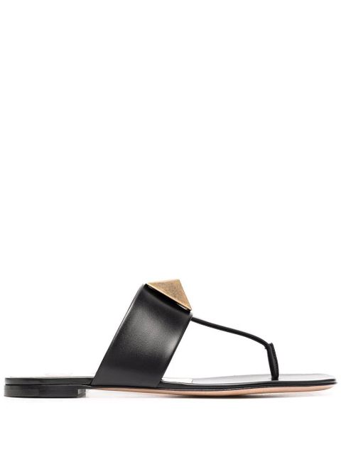 Valentino Garavani One Stud flat sandals - Black - zdjęcie produktu nr 1