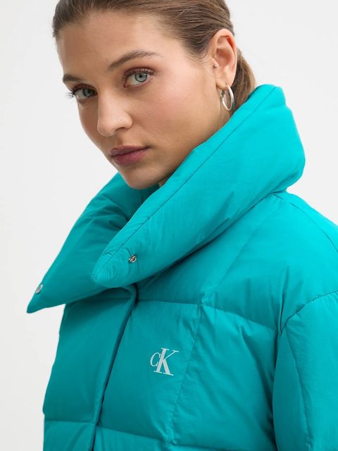 Calvin Klein Jeans kurtka puchowa kolor turkusowy zimowa LV044D521G - zdjęcie produktu nr 2