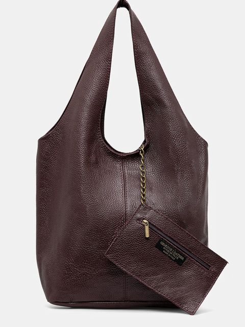 Answear.LAB torebka skórzana kolor bordowy - zdjęcie produktu nr 1