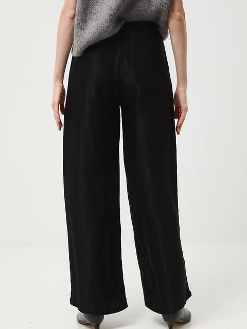 Medicine spodnie damskie kolor czarny szerokie medium waist