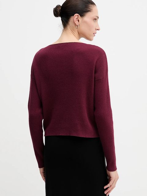 Sisley sweter z domieszką wełny damski kolor bordowy 1KHTL106J - zdjęcie produktu nr 2