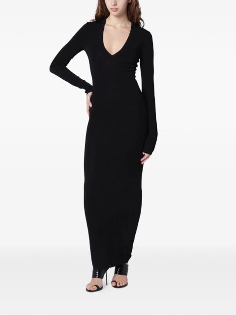 ENTIRE STUDIOS long-sleeve V-neck maxi dress - Black - zdjęcie produktu nr 1