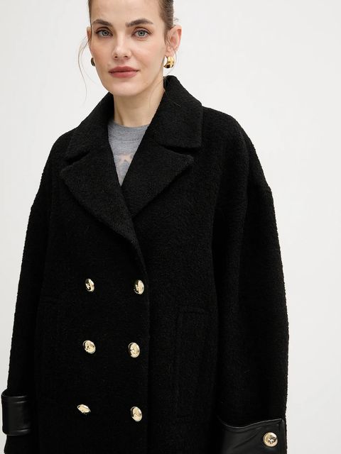 Pinko płaszcz z domieszką wełny kolor czarny 105559 A2SH - zdjęcie produktu nr 2