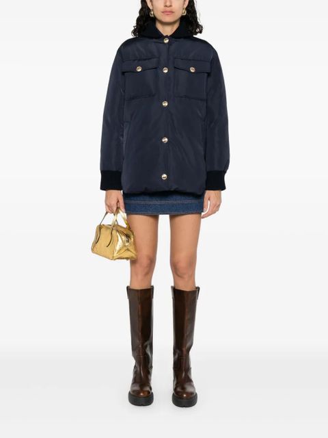 SANDRO collared bomber jacket - Blue