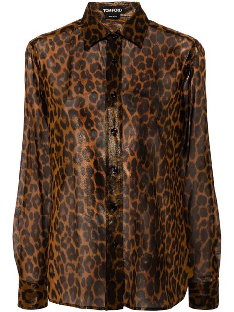 TOM FORD leopard-print silk shirt - Brown - zdjęcie produktu nr 1