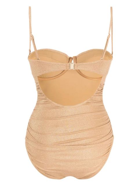 ZIMMERMANN Junie lurex gathered swimsuit - Gold - zdjęcie produktu nr 2