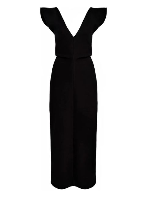 Proenza Schouler Mariam V-neck midi dress - Black - zdjęcie produktu nr 1