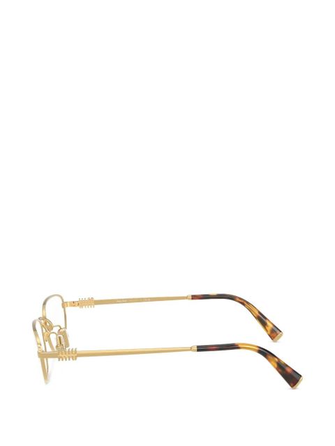 Miu Miu Eyewear geometric-frame tortoiseshell glasses - Gold