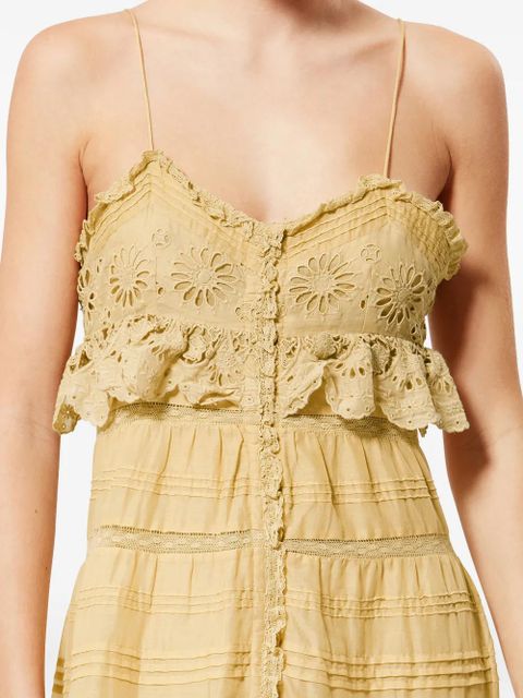 MARANT ÉTOILE ruffled lace paule dress - Neutrals