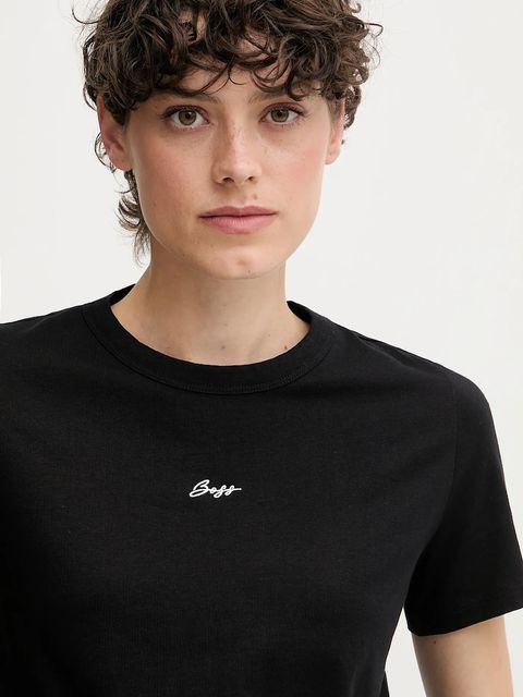 BOSS Orange t-shirt bawełniany damski kolor czarny 50547547