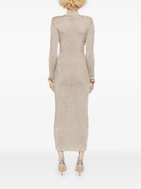 Self-Portrait lurex knitted maxi dress - Gold - zdjęcie produktu nr 2