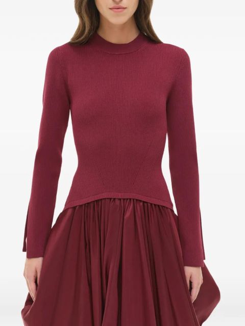 Simkhai Kenlie long-sleeve panelled dress - Red