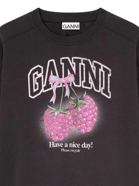 GANNI raspberry-print sweatshirt - Black - zdjęcie produktu nr 2