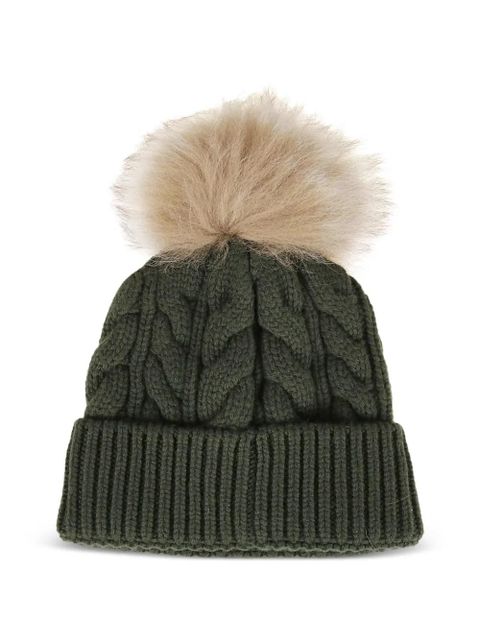 Moncler Grenoble cable-knit pompom beanie hat - Green - zdjęcie produktu nr 2