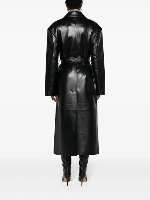The Frankie Shop Tina double-breasted trench coat - Black