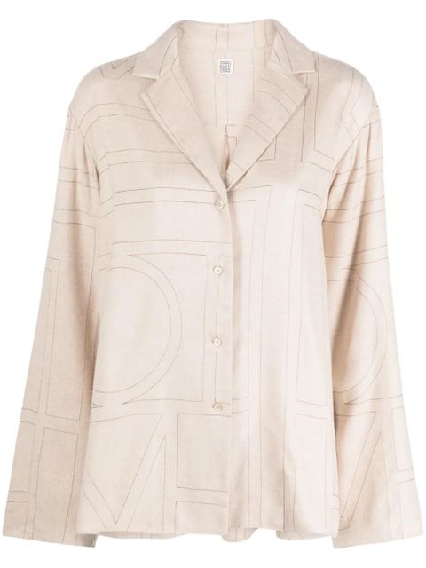 TOTEME Monogram flannel pajama top - Neutrals - zdjęcie produktu nr 1