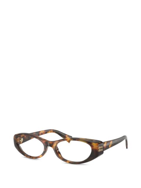 Miu Miu Eyewear tortoiseshell oval-frame glasses - Brown - zdjęcie produktu nr 2