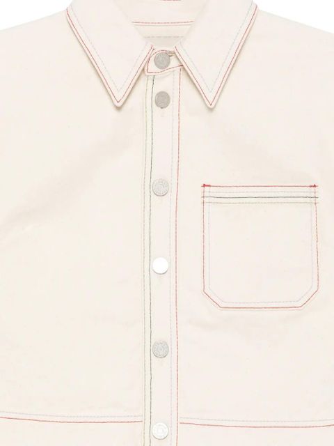 ALEMAIS Norma stitch cropped denim jacket - Neutrals