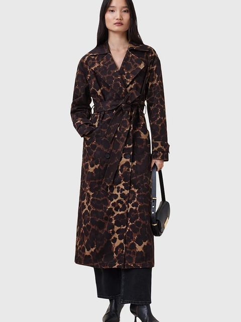 AllSaints płaszcz bawełniany ABEL kolor brązowy W035OC - zdjęcie produktu nr 1