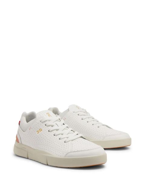 On Running logo-print perforated low-top sneakers - White