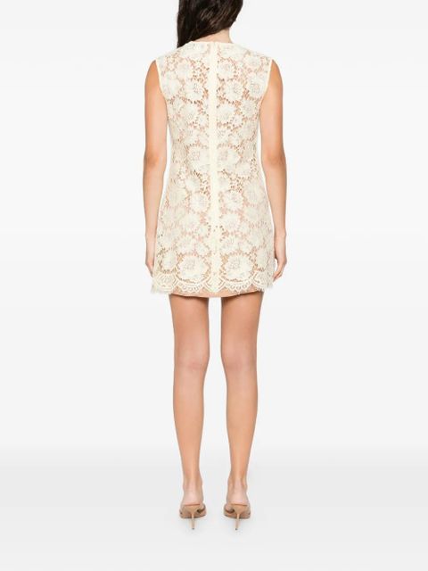 Self-Portrait embellished lace pocket mini dress - Yellow