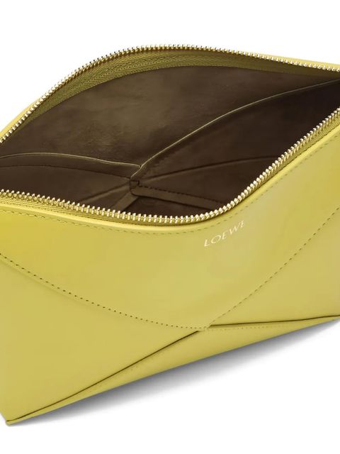 LOEWE Puzzle Fold geometric-zip shoulder bag - Yellow - zdjęcie produktu nr 2
