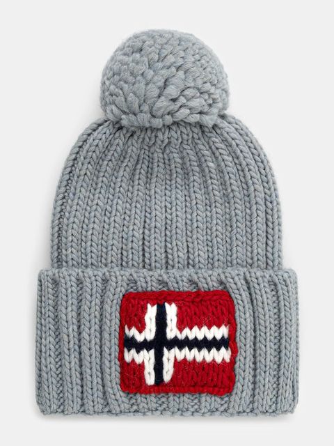 Napapijri czapka z domieszką wełny Semiury 5 kolor szary NP0A4GKBI841 - zdjęcie produktu nr 1