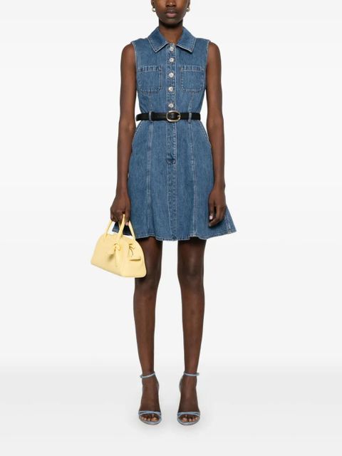 Self-Portrait sleeveless denim mini dress - Blue