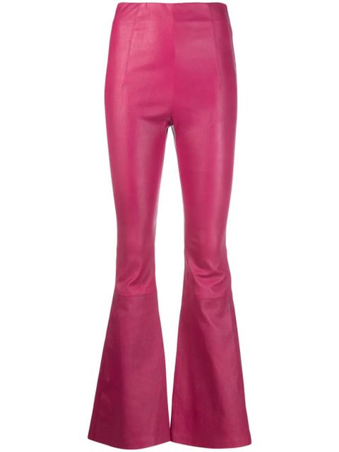 AMIRI high-waisted leather flared trousers - Pink - zdjęcie produktu nr 1