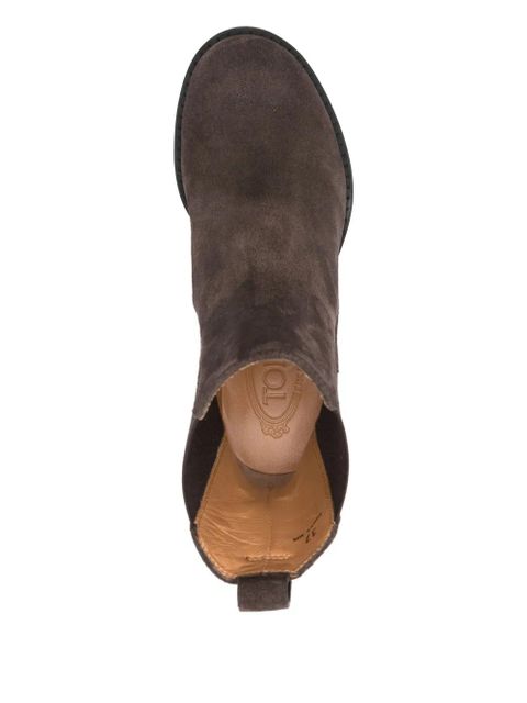 Tod's 80mm block-heel suede boots - Brown