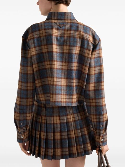 Prada checked wool shirt - Brown