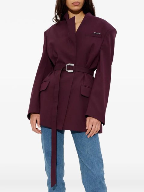 The Attico belted blazer - Purple