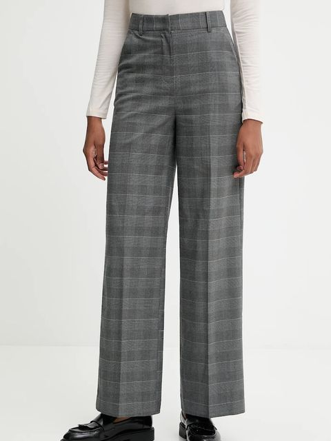 United Colors of Benetton spodnie damskie kolor szary proste high waist 4X8MDF07F - zdjęcie produktu nr 1