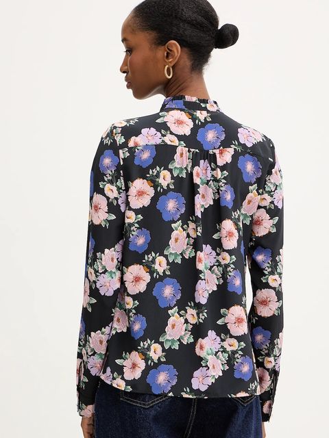 Morgan koszula damska kolor czarny regular ze stójką COLIE.F