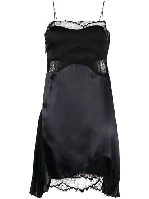 Victoria Beckham lace-detail satin slip dress - Black - zdjęcie produktu nr 1