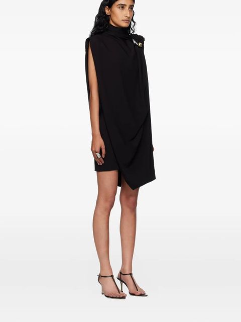 Jean Paul Gaultier draped stand-collar asymmetrical dress - Black - zdjęcie produktu nr 2