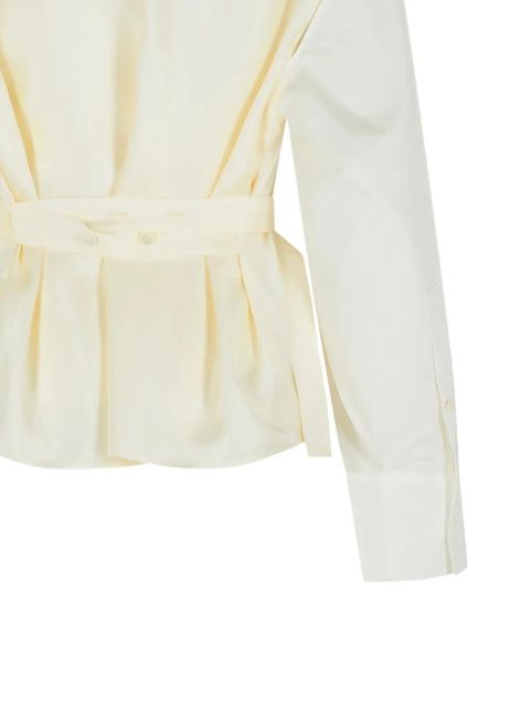 Róhe silk-insert belted vest-shirt - White