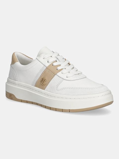 Lauren Ralph Lauren sneakersy skórzane Harlie damskie kolor biały 802974377002 - zdjęcie produktu nr 1
