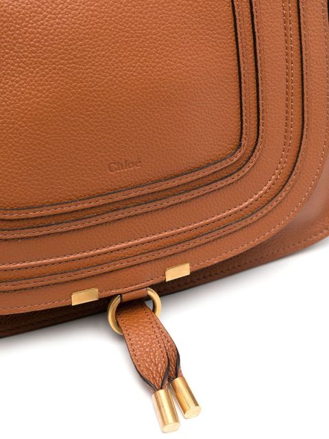 Chloé Marcie grained-leather tote bag - Brown