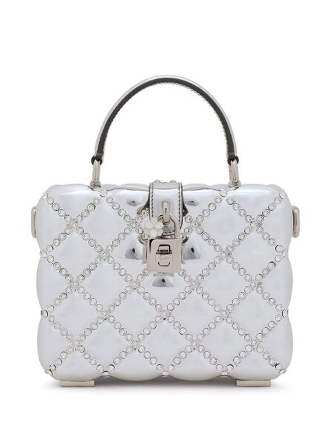 Dolce & Gabbana Dolce Box rhinestone-embellished top-handle bag - Metallic - zdjęcie produktu nr 1