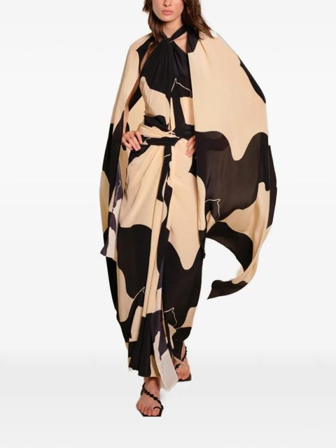 Johanna Ortiz Shadows halterneck abstract maxi dress - Neutrals - zdjęcie produktu nr 2